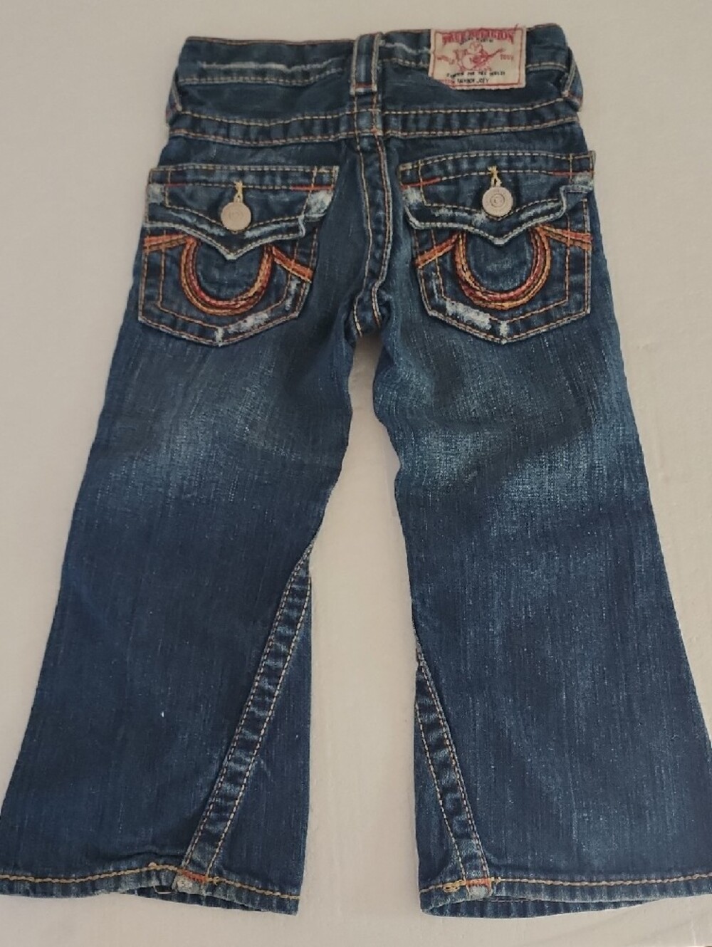 True Religion Indigo Blue Distressed Pocket Jeans - Picture 4 of 8